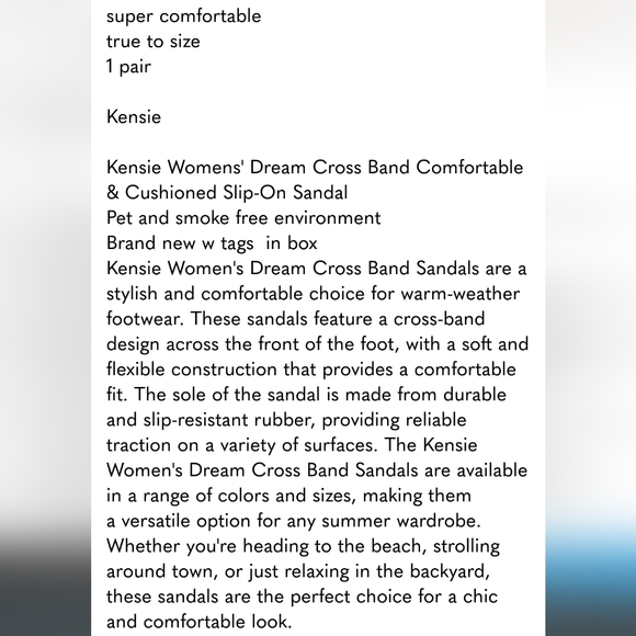 KensieKensie Womens' Dream Cross Band Comfortable & Cushioned Slip-On Sa… - Picture 7 of 9